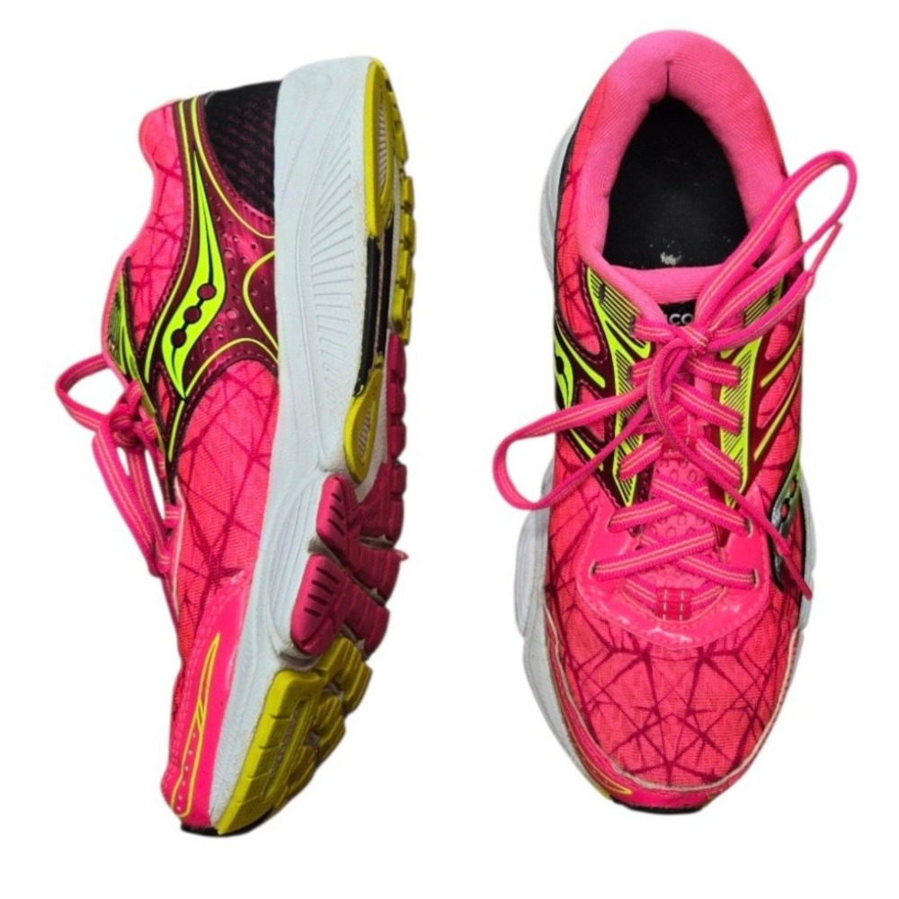 Saucony Breakthru PowerGrid Running Shoes Womens 6.5 Pink Citron S10265-1 - Picture 12 of 16